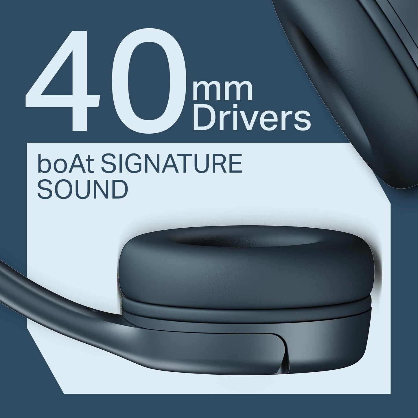 Wavex boAt Rockerz 411 (2025 Launch), 40Ms Low Latency, 40Hrs Battery, 40Mm Drivers, Enx Tech, Integrated Controls, V5.4 Bluetooth Headphones, Wireless Over Ear Headphone with Mic (Active Black)