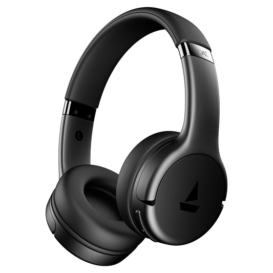 Wavex boAt Rockerz 411 (2025 Launch), 40Ms Low Latency, 40Hrs Battery, 40Mm Drivers, Enx Tech, Integrated Controls, V5.4 Bluetooth Headphones, Wireless Over Ear Headphone with Mic (Active Black)