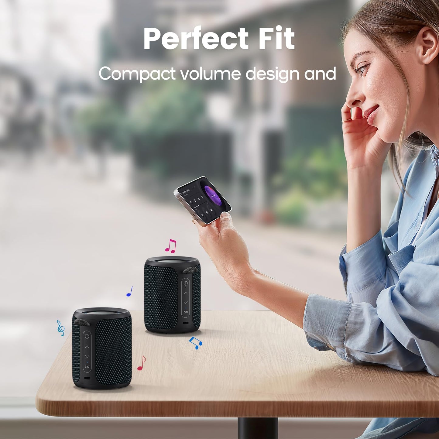Bluetooth Speaker Wireless,IP67 Waterproof & Dustproof Portable Speaker with Lights,15W Loud Stereo Sound, 2500mAh Battery All Day Playtime, TWS Pairing, BT5.3, Home/Party/Outdoor/Beach (Black)