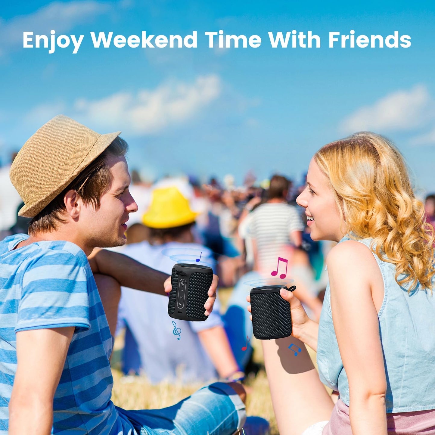 Bluetooth Speaker Wireless,IP67 Waterproof & Dustproof Portable Speaker with Lights,15W Loud Stereo Sound, 2500mAh Battery All Day Playtime, TWS Pairing, BT5.3, Home/Party/Outdoor/Beach (Black)