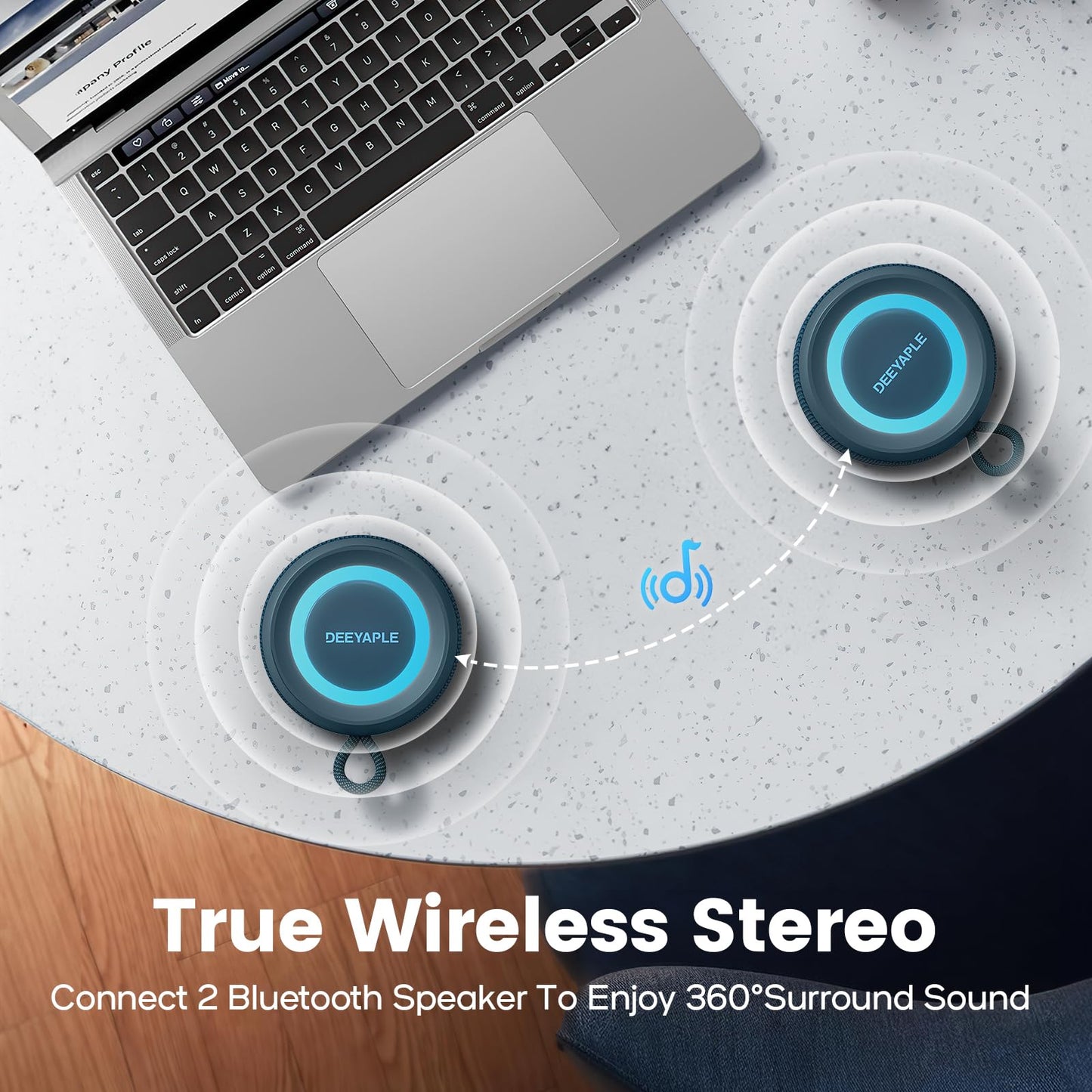 Bluetooth Speaker Wireless,IP67 Waterproof & Dustproof Portable Speaker with Lights,15W Loud Stereo Sound, 2500mAh Battery All Day Playtime, TWS Pairing, BT5.3, Home/Party/Outdoor/Beach (Black)