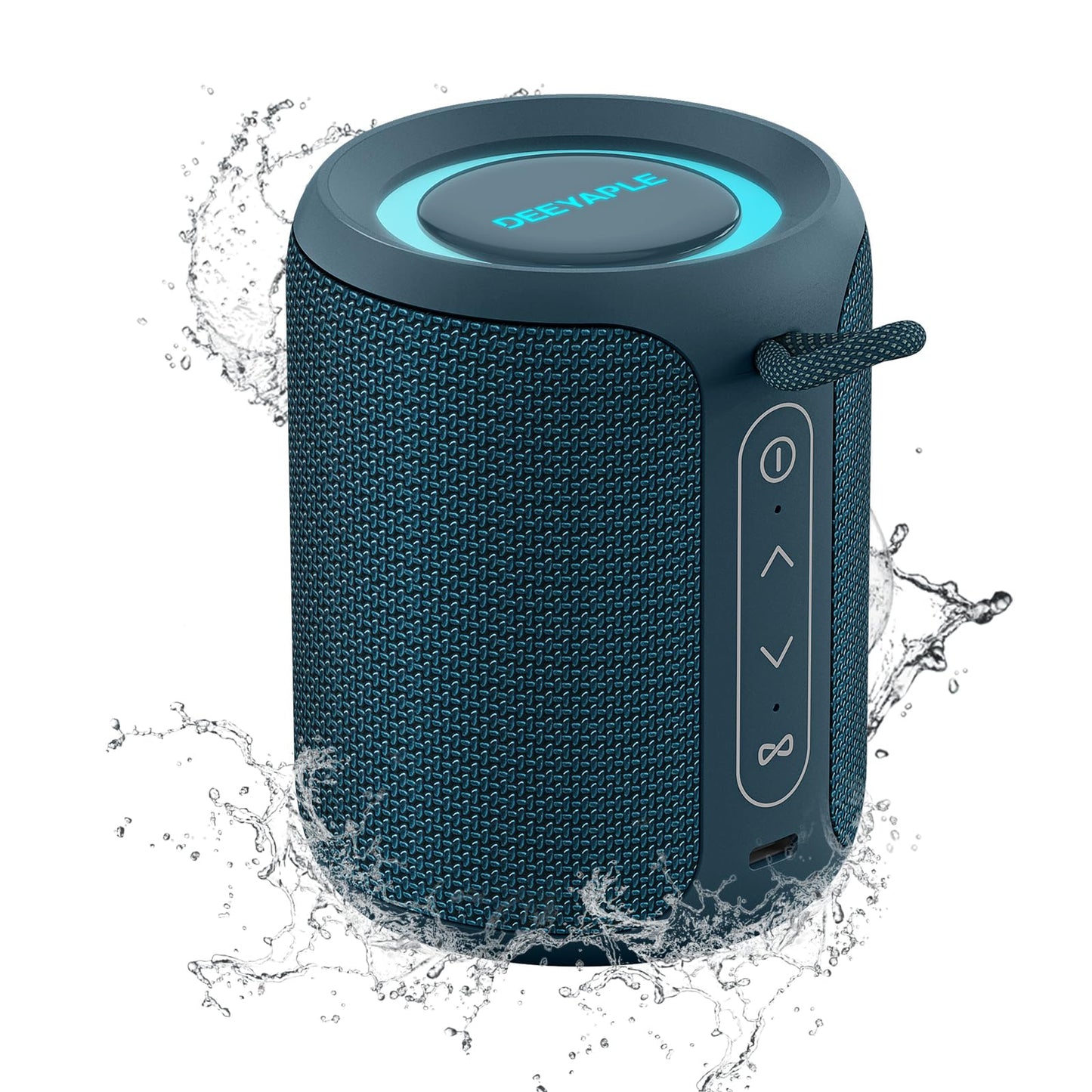 Bluetooth Speaker Wireless,IP67 Waterproof & Dustproof Portable Speaker with Lights,15W Loud Stereo Sound, 2500mAh Battery All Day Playtime, TWS Pairing, BT5.3, Home/Party/Outdoor/Beach (Black)